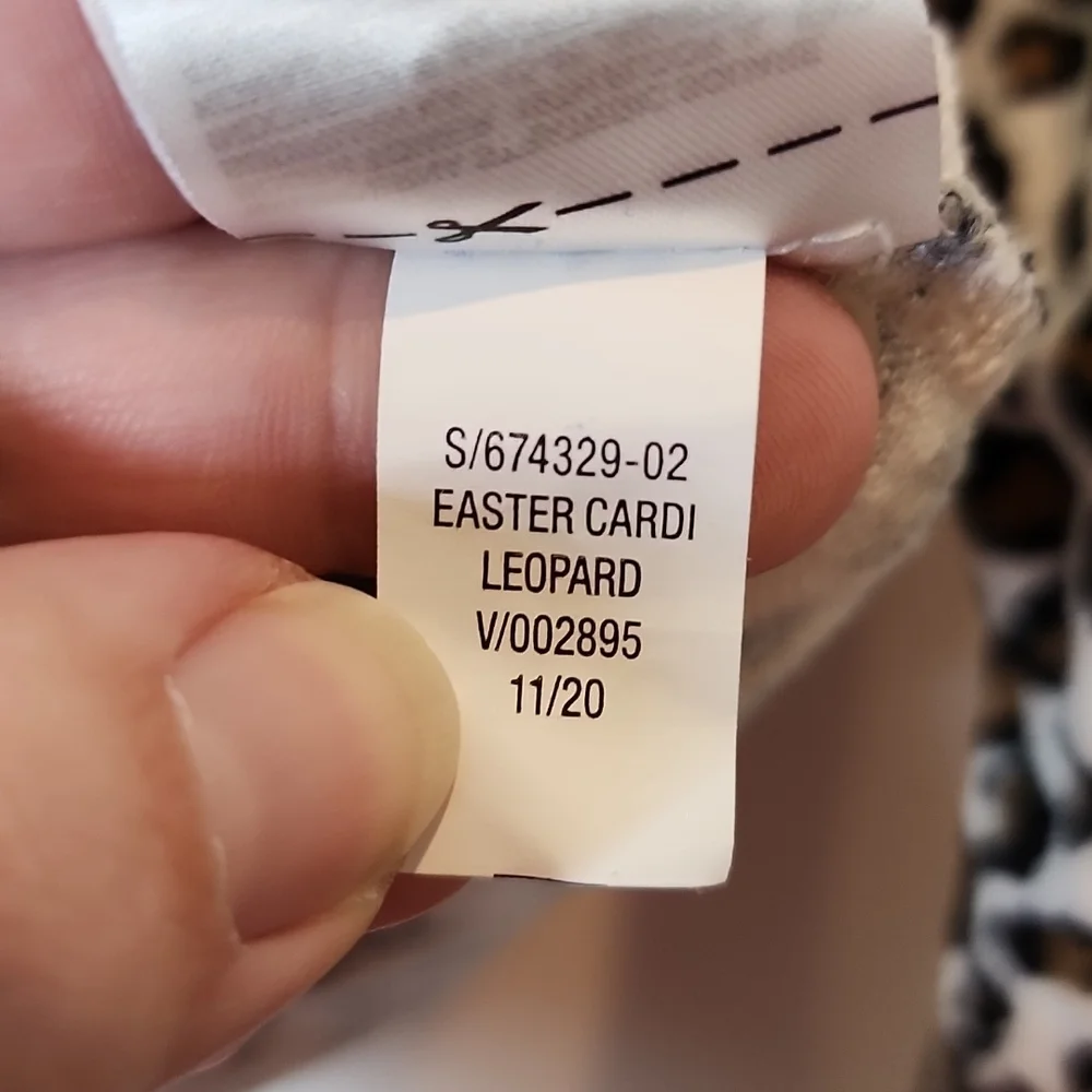 Old Navy Leopard Print Lettuce-Edge Cropped Cardigan, Girls  L (10-12)